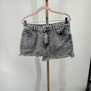 PacSun High Rise Festival Denim Shorts Size 30 Black Acid Wash